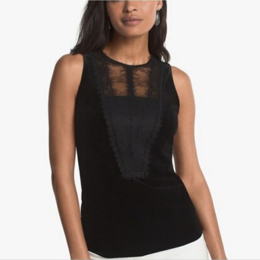 WHBM velveteen lace shell tank